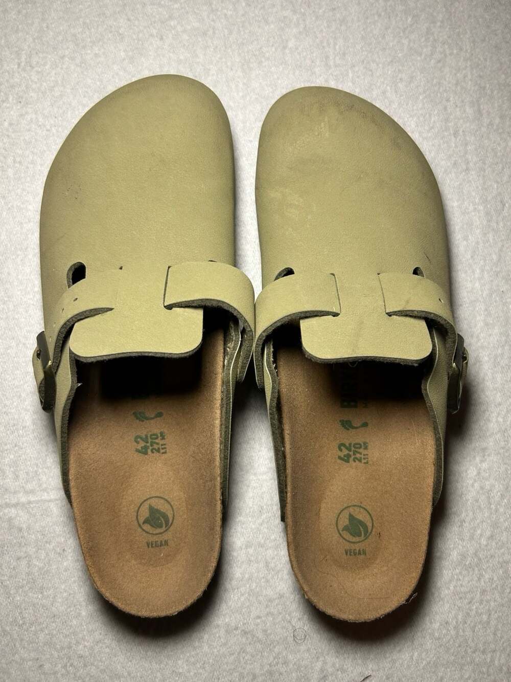 Birkenstock Boston Vegan Khaki Clog,US 11/ EU 42